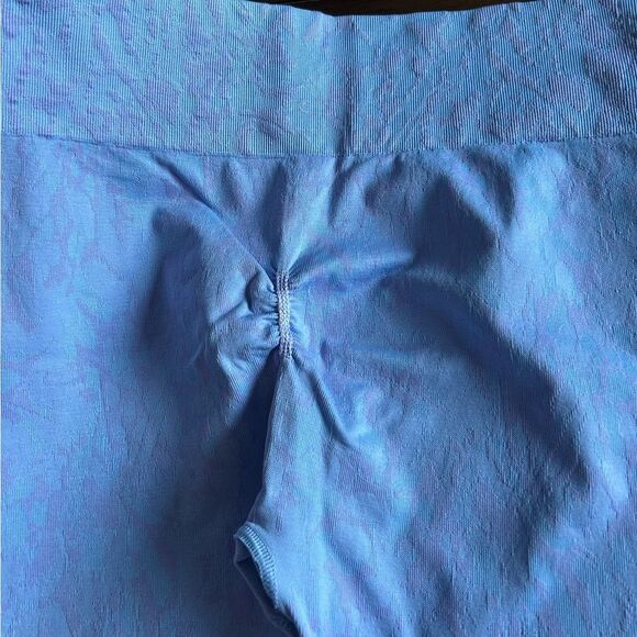 Gymshark Adapt Animal Seamless Ruched Leggings Light Blue Lavender Size Large - Picture 4 of 11